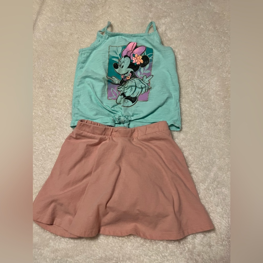 Minnie Mouse tank top and skirt set